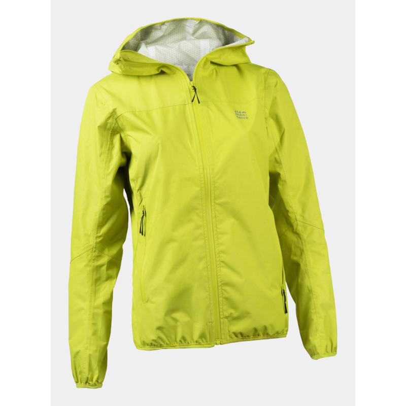 Veste technique imperméable à capuche vert femme - Elémenterre