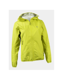Veste technique imperméable à capuche vert femme - Elémenterre