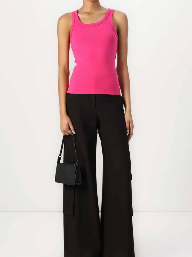 Débardeur uni logo datamia rose femme - Hugo