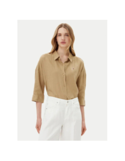 Chemise loose en lin beige femme - Tommy Hilfiger