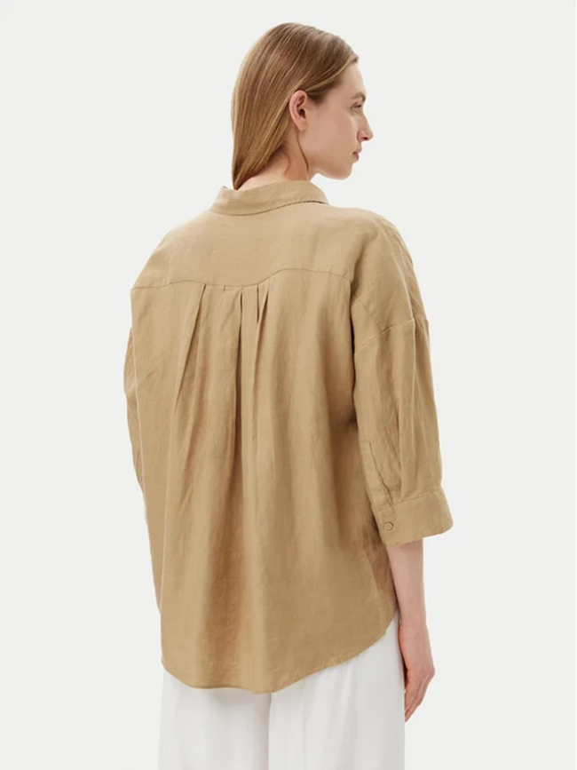 Chemise loose en lin beige femme - Tommy Hilfiger