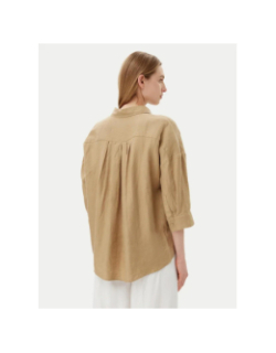 Chemise loose en lin beige femme - Tommy Hilfiger