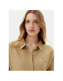 Chemise loose en lin beige femme - Tommy Hilfiger