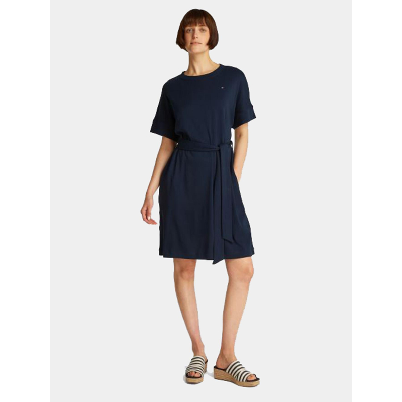 Robe courte ceinturée bleu marine femme - Tommy Hilfiger