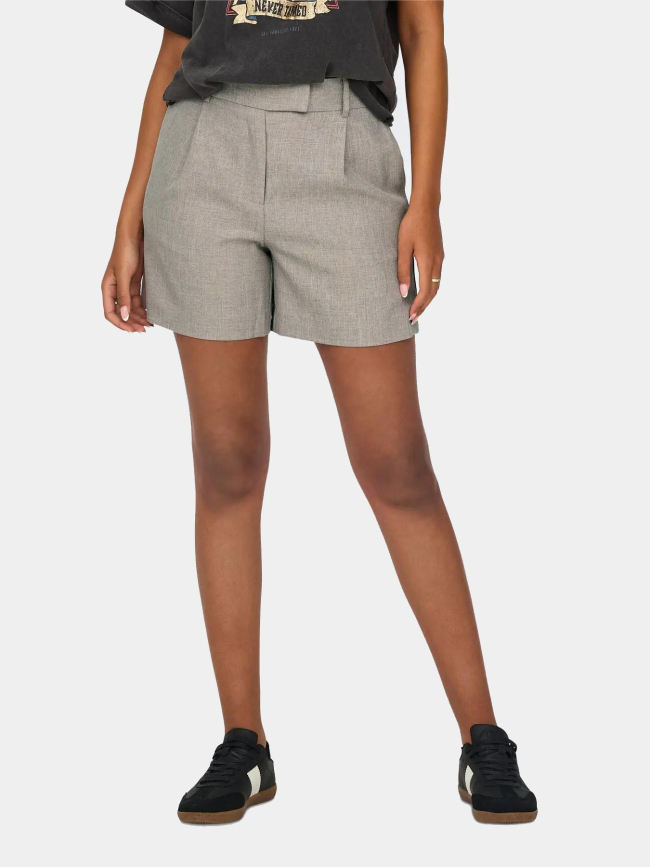 Short taille haute linda beige femme - Only