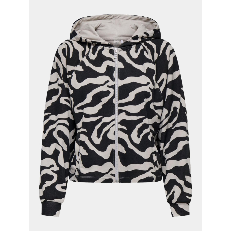 Sweat zippé crop imprimé onpro life noir femme - Only Play