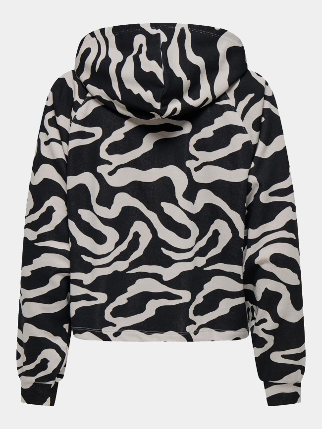 Sweat zippé crop imprimé onpro life noir femme - Only Play