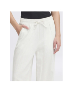 Pantalon large en lin linno blanc femme - Ichi