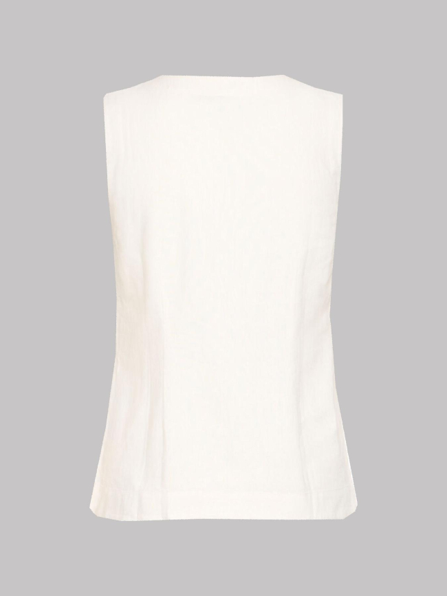 Top veston en lin linno blanc femme - Ichi
