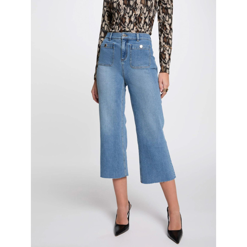 Jean crop clic stone bleu femme - Morgan