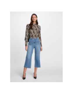 Jean crop clic stone bleu femme - Morgan