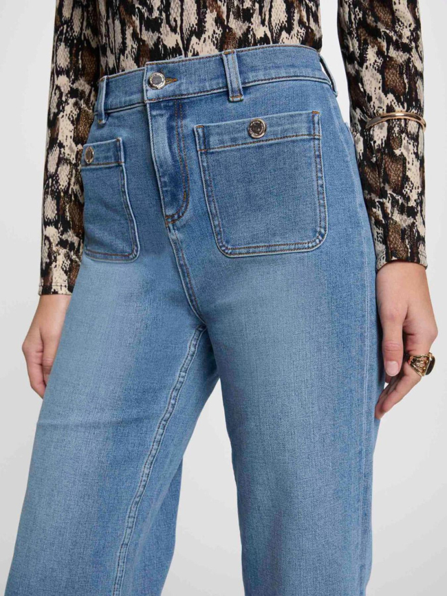 Jean crop clic stone bleu femme - Morgan