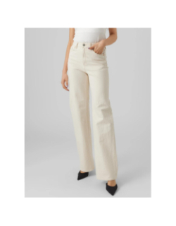 Jean large taille haute tessa beige femme - Vero Moda