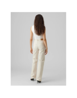 Jean large taille haute tessa beige femme - Vero Moda