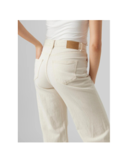 Jean large taille haute tessa beige femme - Vero Moda