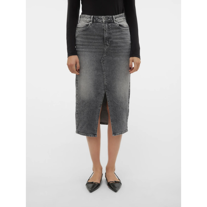 Jupe en jean fendue veri gris femme - Vero Moda