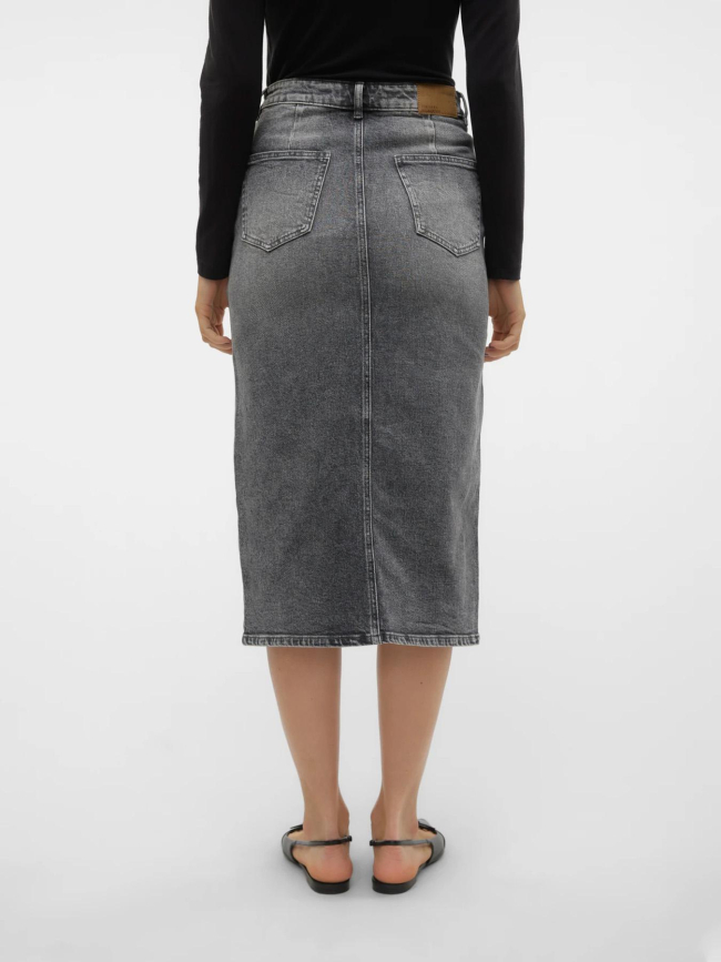 Jupe en jean fendue veri gris femme - Vero Moda
