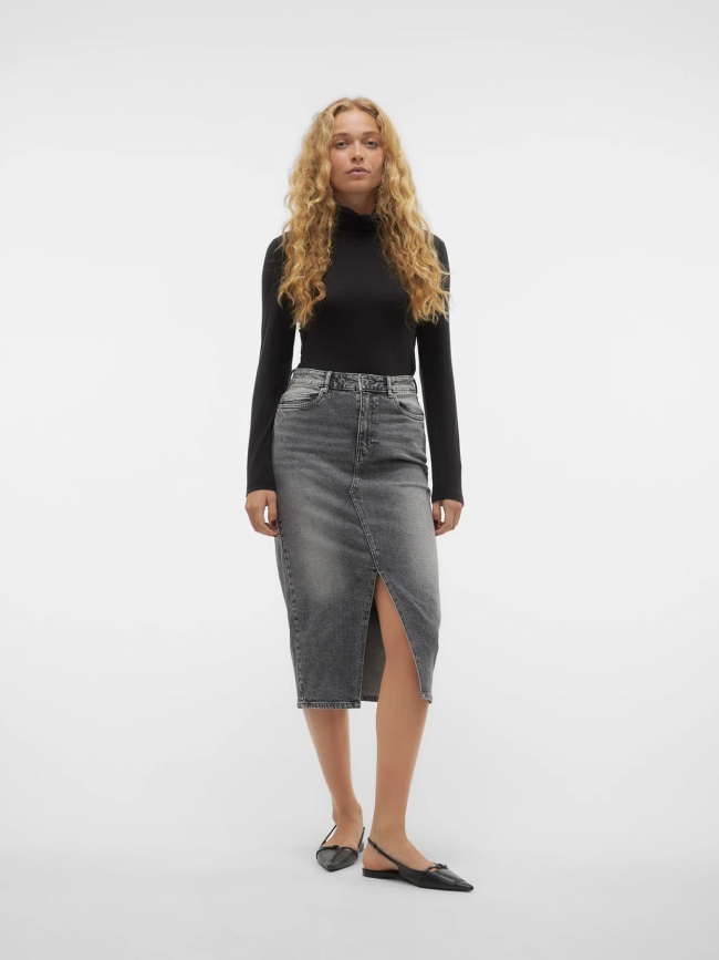 Jupe en jean fendue veri gris femme - Vero Moda