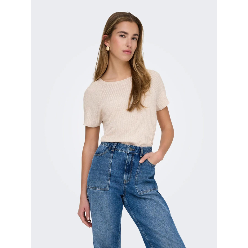 T-shirt à paillettes bodilla beige femme - Jdy