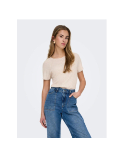 T-shirt à paillettes bodilla beige femme - Jdy