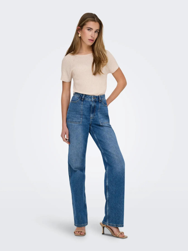 T-shirt à paillettes bodilla beige femme - Jdy