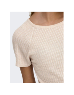 T-shirt à paillettes bodilla beige femme - Jdy
