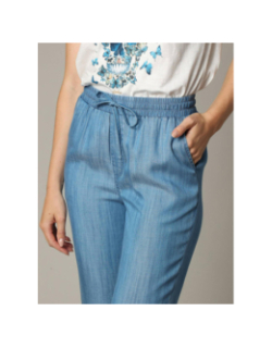 Pantalon large effet denim renate bleu femme - Deeluxe