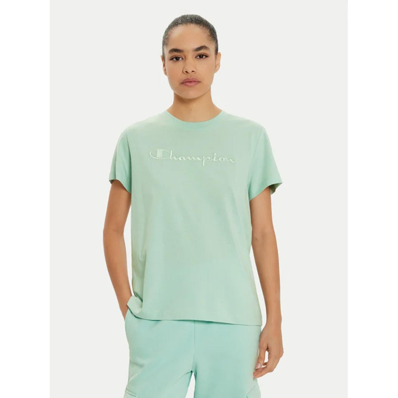 T-shirt logo brodé vert femme - Champion