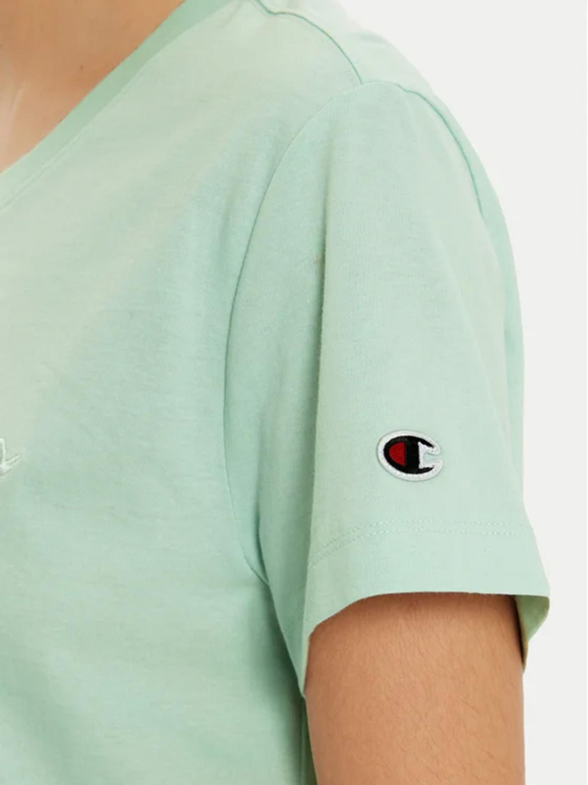 T-shirt logo brodé vert femme - Champion