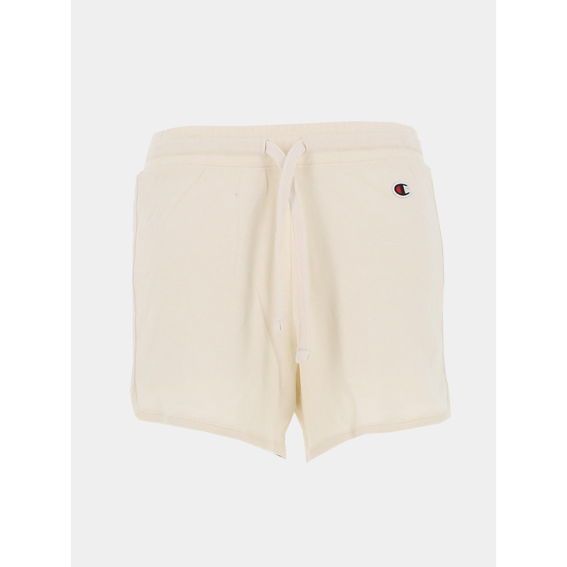 Short uni logo brodé beige femme - Champion