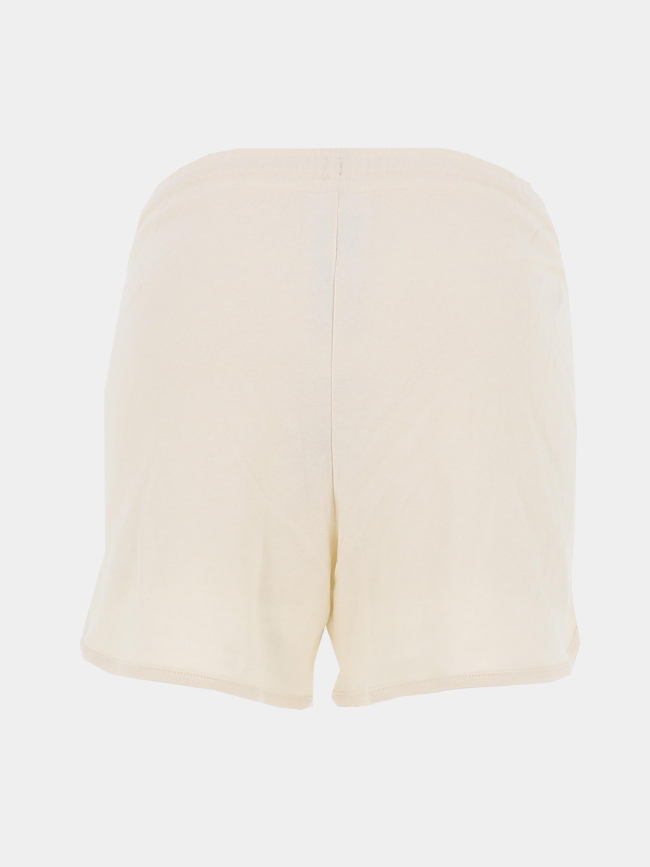Short uni logo brodé beige femme - Champion