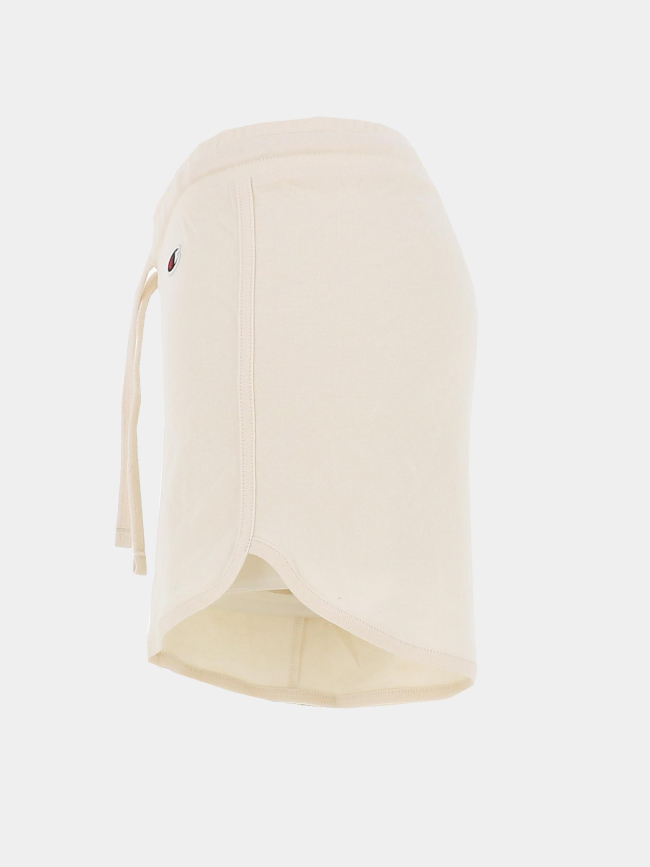 Short uni logo brodé beige femme - Champion