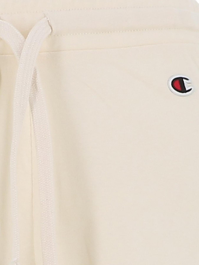 Short uni logo brodé beige femme - Champion