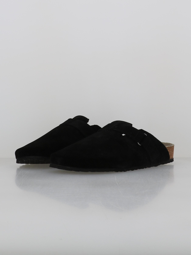 Mules en cuir suède louis noir homme - Jack & Jones