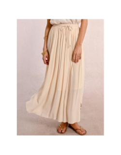 Jupe longue fluide cream beige femme - Molly Bracken