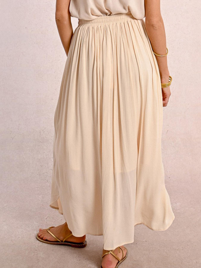 Jupe longue fluide cream beige femme - Molly Bracken