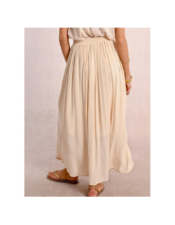 Jupe longue fluide cream beige femme - Molly Bracken