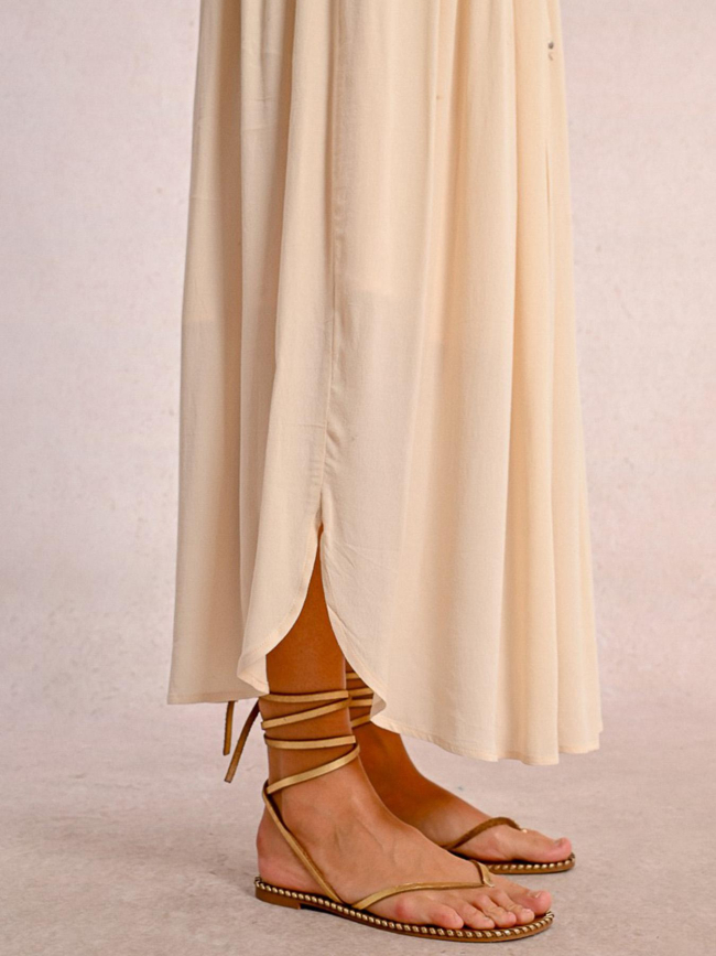 Jupe longue fluide cream beige femme - Molly Bracken