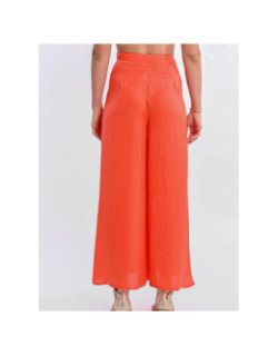 Pantalon fluide large corail rouge femme - Molly Bracken