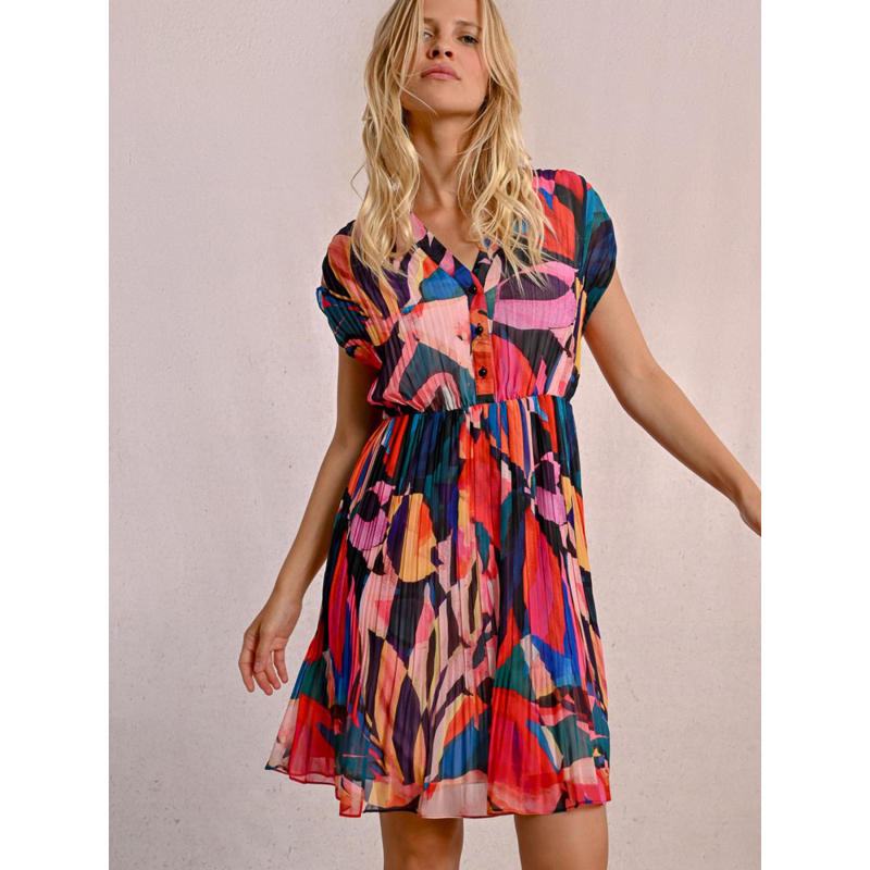 Robe plissée multicolore femme - Molly Bracken
