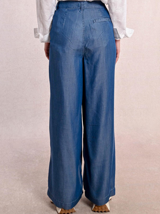 Pantalon effet denim fluide bleu femme - Molly Bracken