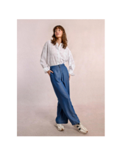 Pantalon effet denim fluide bleu femme - Molly Bracken