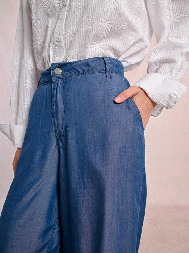 Pantalon effet denim fluide bleu femme - Molly Bracken