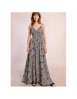 Robe longue léopard geeta beige femme - Molly Bracken