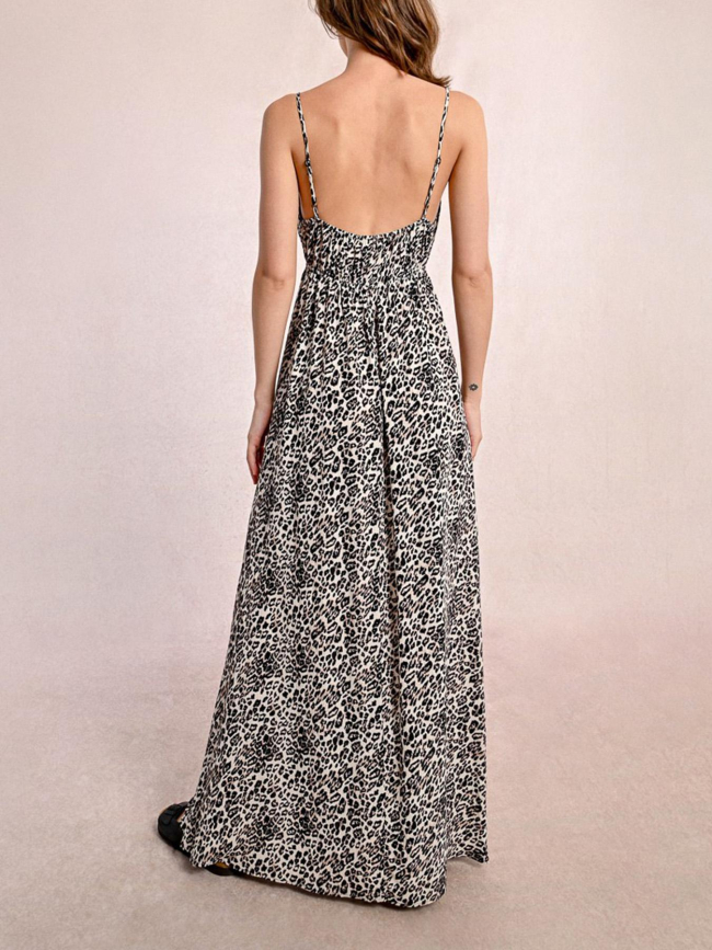 Robe longue léopard geeta beige femme - Molly Bracken