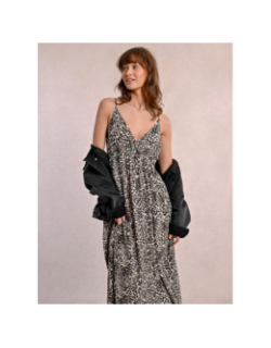 Robe longue léopard geeta beige femme - Molly Bracken