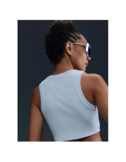 Débardeur crop côtelé essential bleu ciel femme - Nike