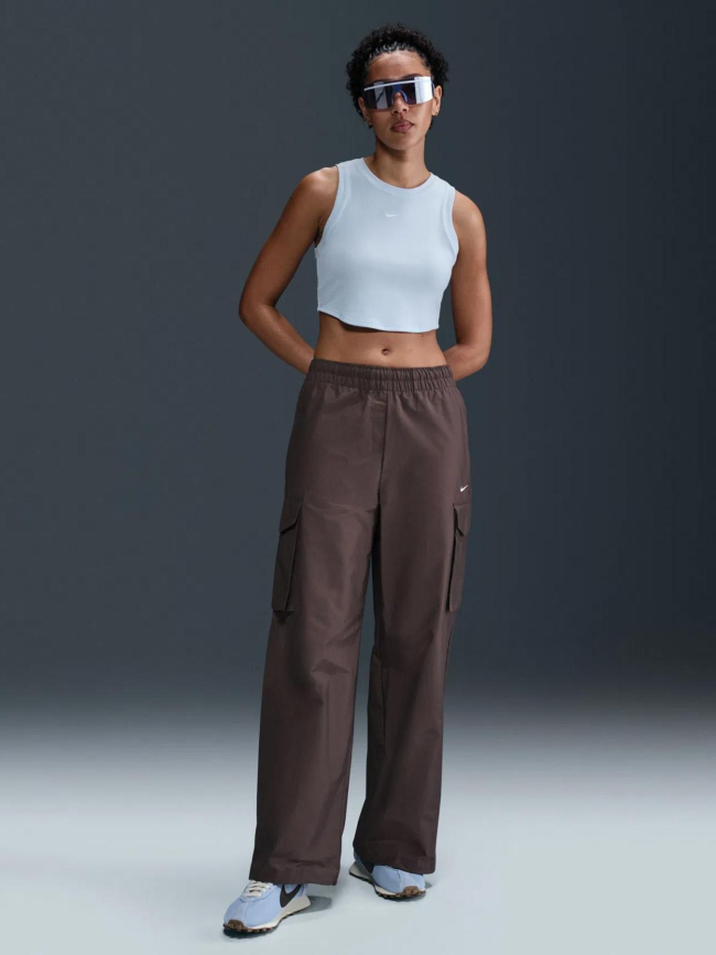 Débardeur crop côtelé essential bleu ciel femme - Nike