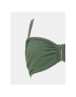 Maillot de bain 2 pieces ines côtelé kaki femme - Lagon bleu