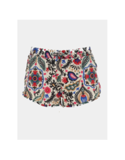 Short de bain charlotte floral beige femme - Lagon Bleu